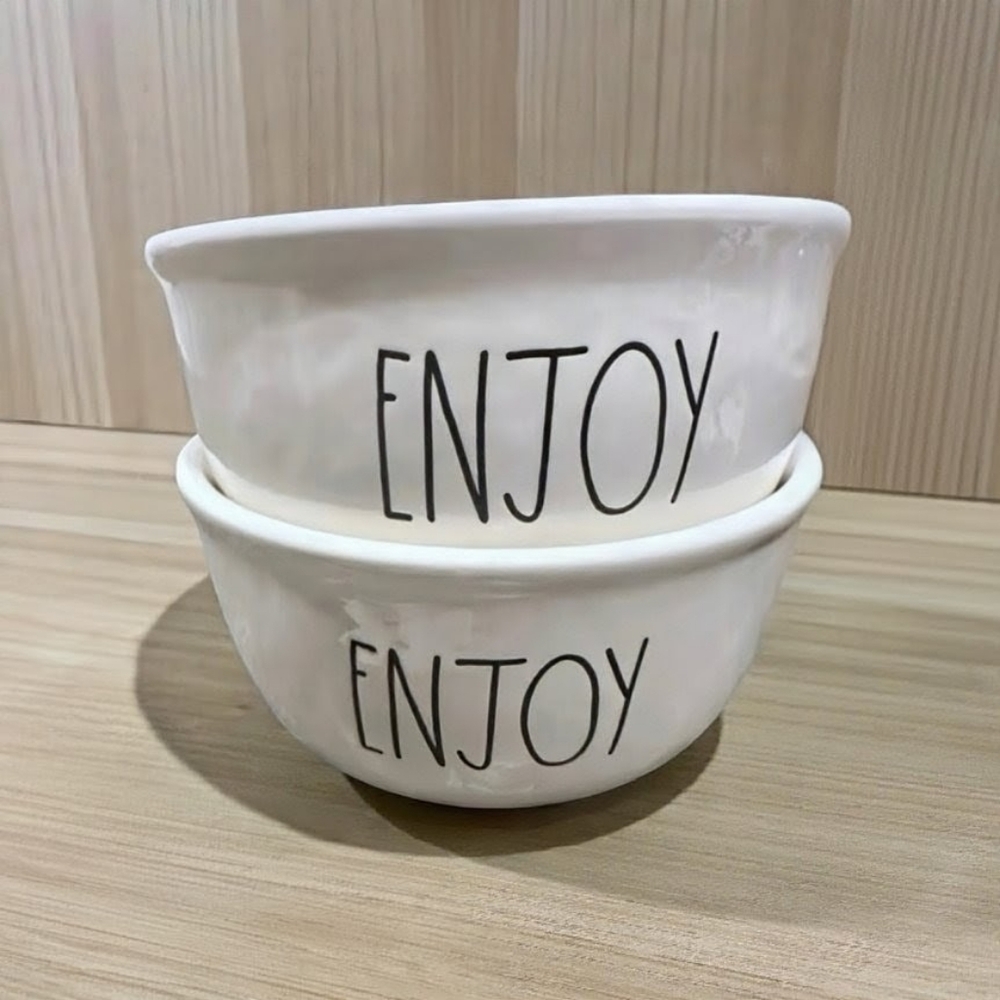 Rae Dunn ENJOY Ceramic Bowls - Set of 2